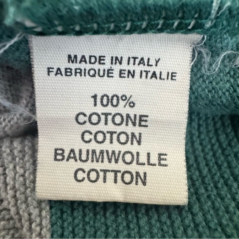 Vintage Castri Men’s Italian Sweater Cotton Striped Green Purple M - Picture 8 of 10